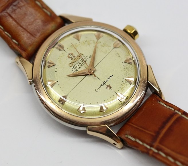 Omega Constellation in Steel & Gold cap on a strap with an Omega tang buckel, Ref: 28523SC Case: 14883679, 19 Jewels Cal 501