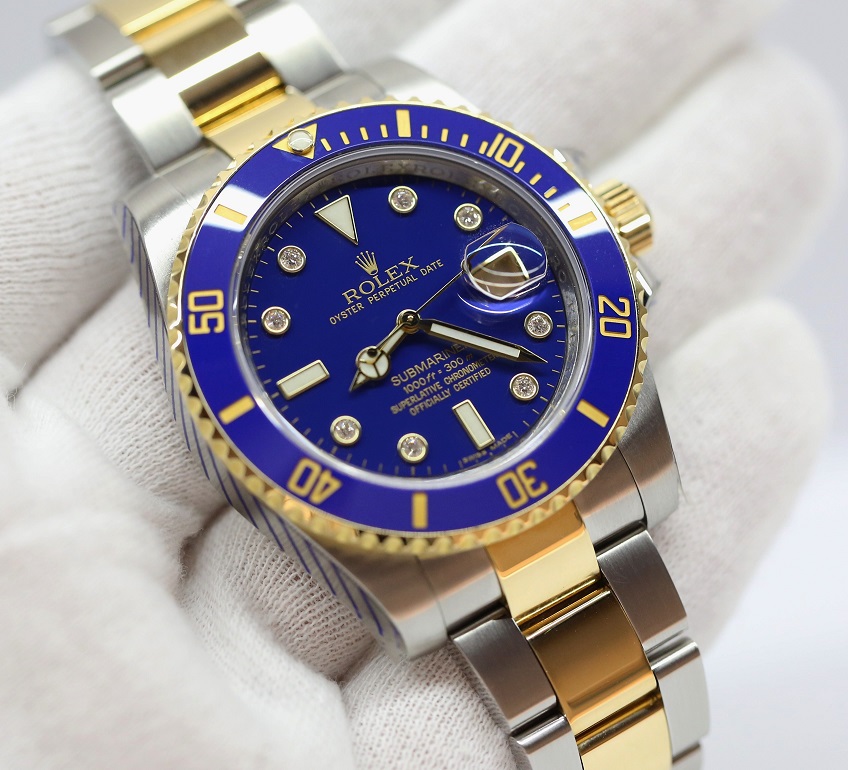 rolex submariner steel and gold blue dial