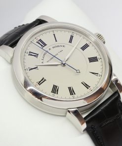 A Lange & Sohne Richard Lange in Platinum on Strap with Platinum Tang Buckle, Ref: 232.025F, Circa: 2009, Complete with Box & Papers