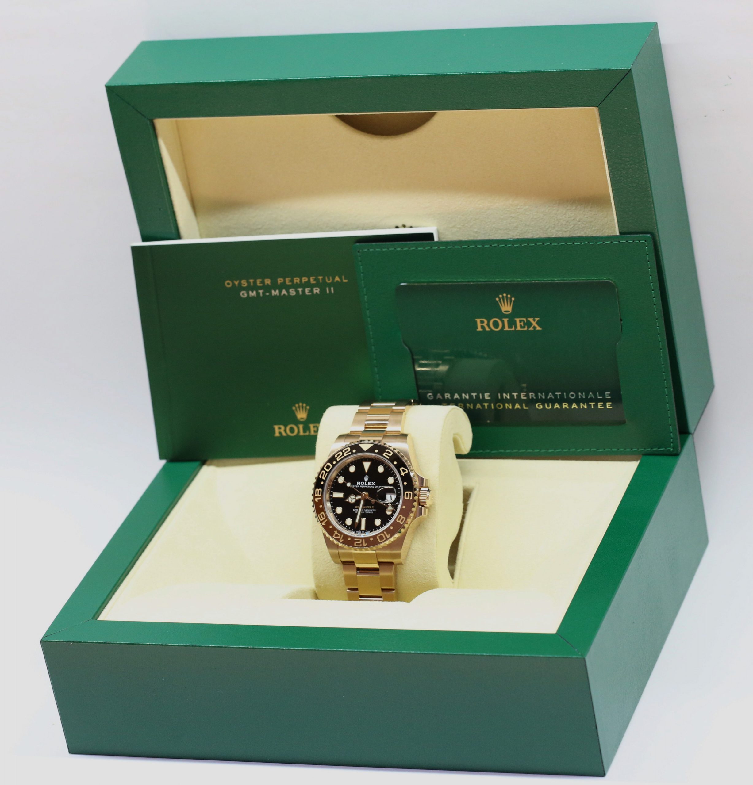 Rolex GMT Master II "Rootbeer", in 18ct Everose gold, Black index dial on a Rolex Oyster Bracelet in 18ct Everose gold. Ref 126715CHNR, Current, with Box & Papers - Image 7
