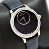 Jaquet Droz PETIT HEURE MINUTE AVENTURINE, case ref J005000271, stainless steel case set with 160 diamonds.