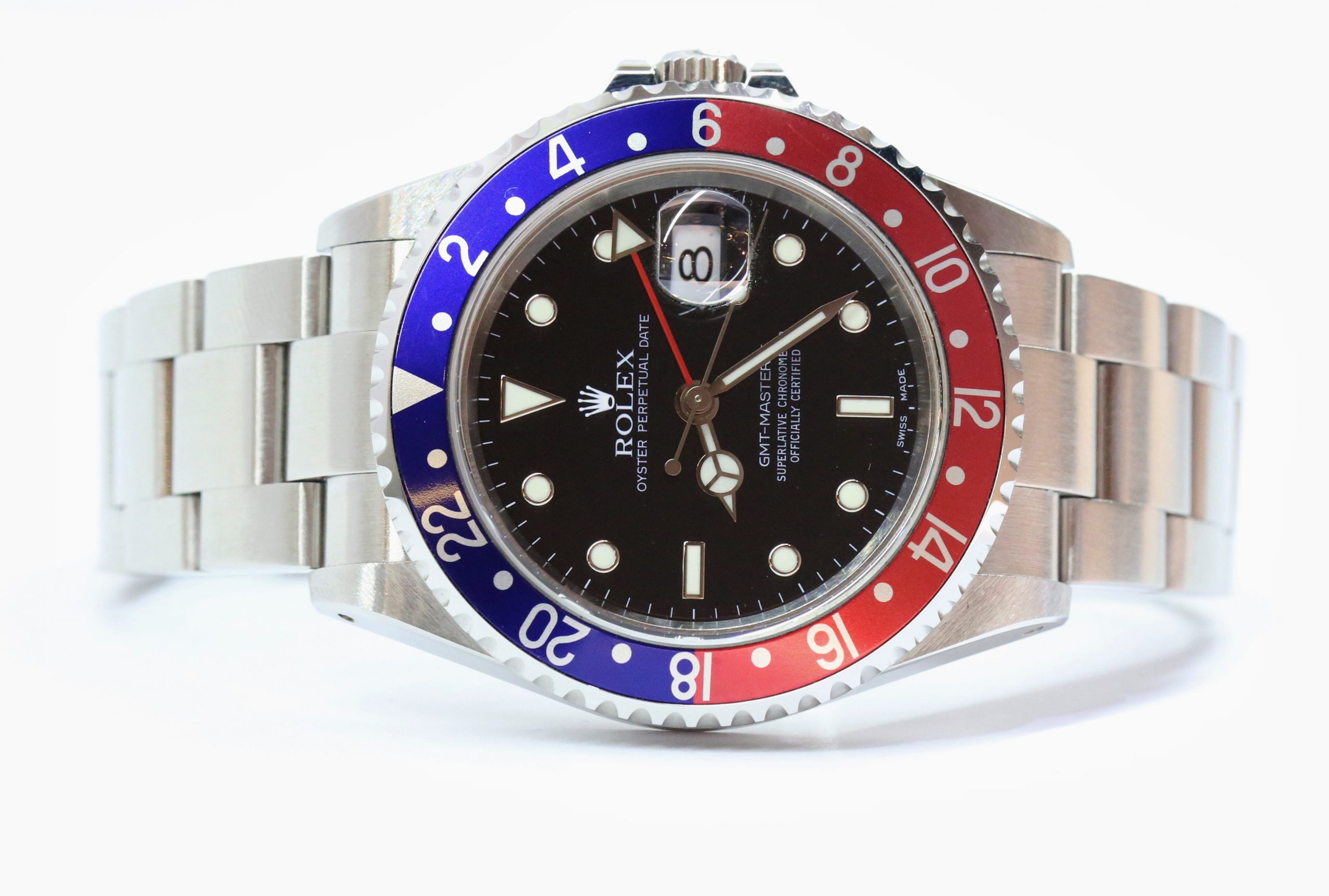 Rolex GMT Master II in stainless steel, Pepsi bezel, black index dial on a Rolex Oyster bracelet Ref: 16710, Y series, Box & Warranty Certificate - Image 3