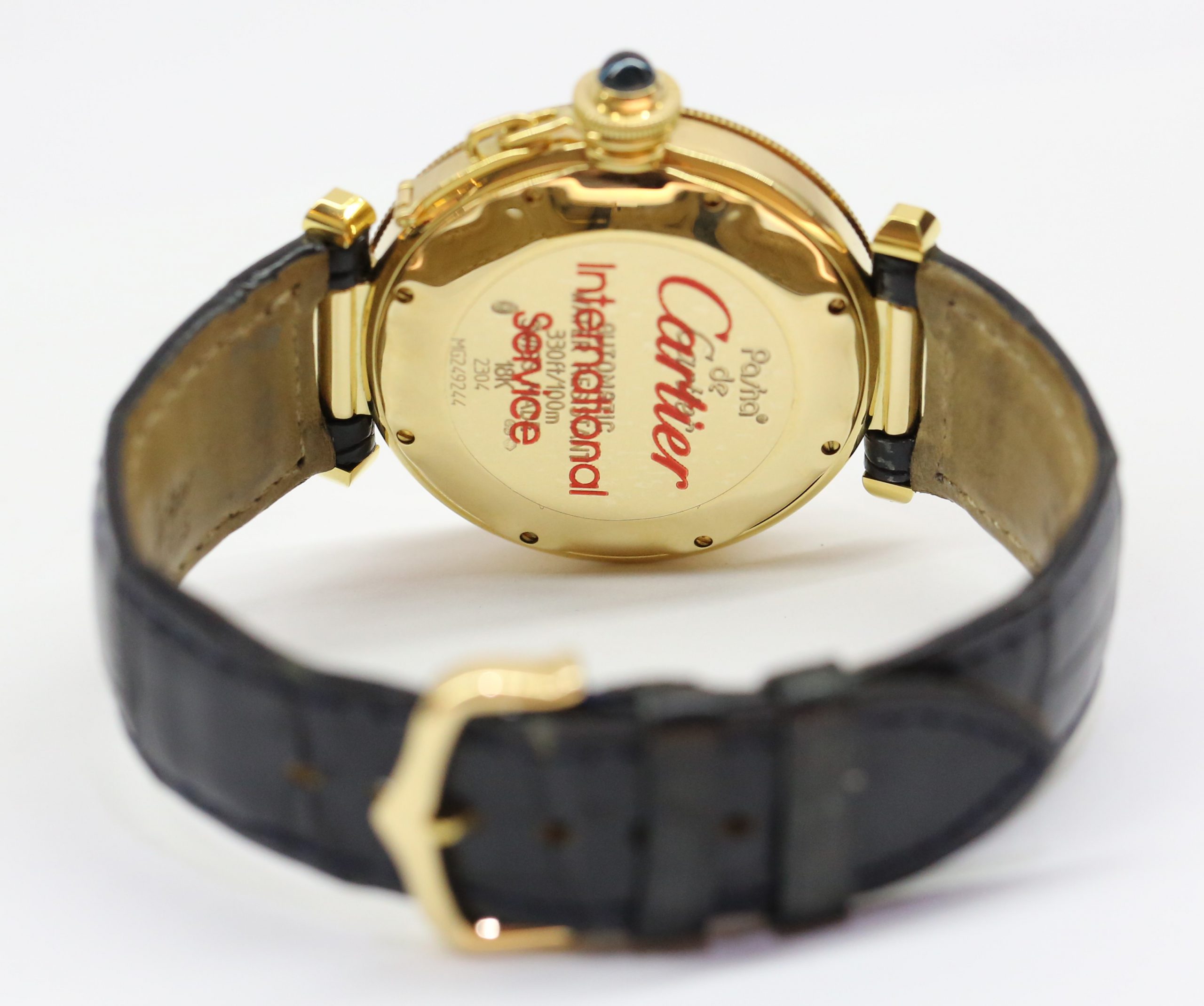Cartier Pasha Grille In 18ct Yellow Gold On Strap Automatic Ref 2304 cartier-pasha-grille-in-18ct-yellow-gold-on-strap-automatic-ref-2304