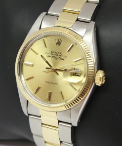 Alternative view of Rolex Oyster Perpetual Air King Date 14ct Yellow Gold & Stainless Steel on matching Rolex Oyster bracelet, Champagne Dial, ref: 5701, Circa 1979