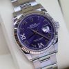 Rolex Datejust 36mm in Rolex Oystersteel with White Gold Bezel, Aubergine Diamond Set Dial, Ref 126234, Circa: 2020, Complete with Box & Papers