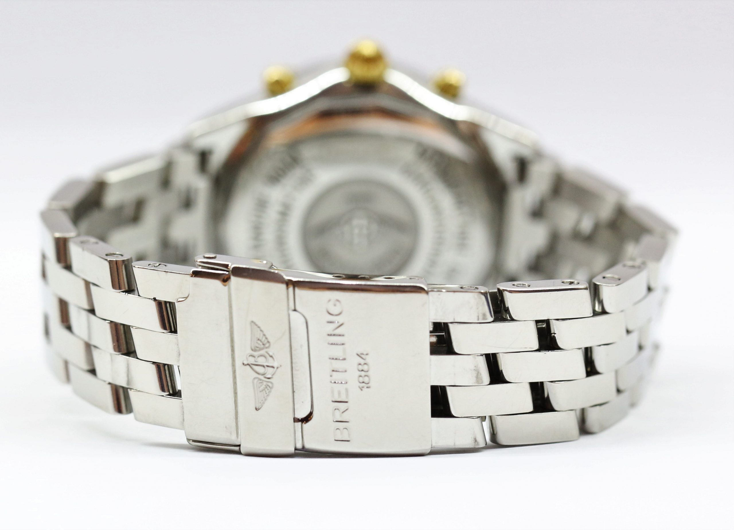 Breitling Shadow Flyback Chronograph Steel & Gold, Blue Dial, on Brietling Steel Bracelet, ref: B35312 - Image 5