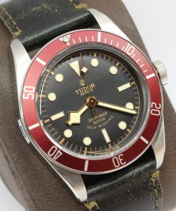 Tudor Black Bay Red ETA movement "smiley" dial, Stainless steel on strap, Ref: 79220R, Circa: 2014, Comeplete with Box & Papers