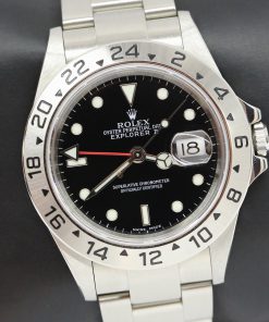 Rolex Explorer 2 GMT, Stainless steel Black Index Dial on Oyster bracelet, ref: 16570, F Serial, with Papers & Rolex Service Card