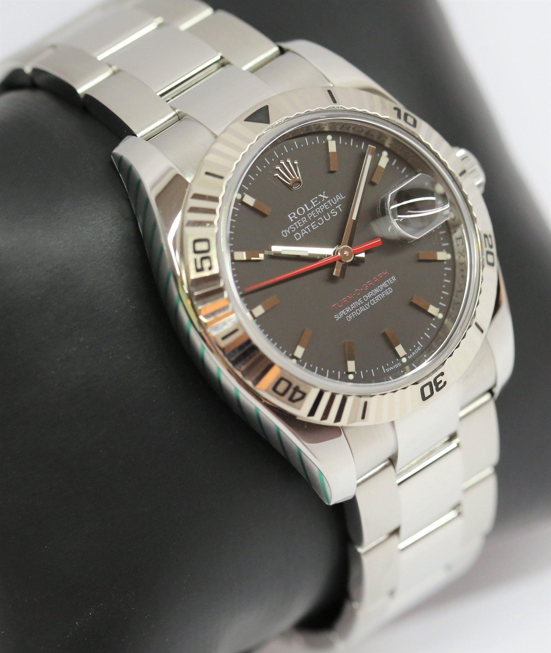 Rolex Datejust Turn-O-Graph in Stainless Steel with White Gold Bezel on a Rolex Oyster Bracelet, Matte Black Index Dial, Ref 116264, Circa: 2006, Just Returned from Rolex Service, Complete with Box & Papers - Image 4