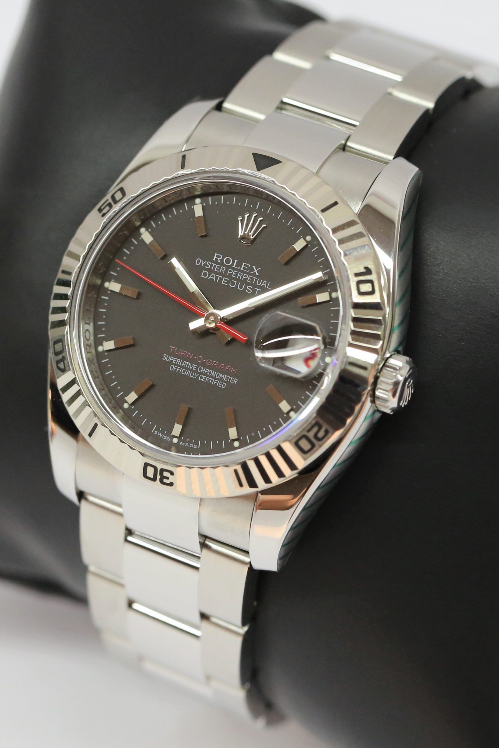 Rolex Datejust Turn-O-Graph in Stainless Steel with White Gold Bezel on a Rolex Oyster Bracelet, Matte Black Index Dial, Ref 116264, Circa: 2006, Just Returned from Rolex Service, Complete with Box & Papers - Image 2