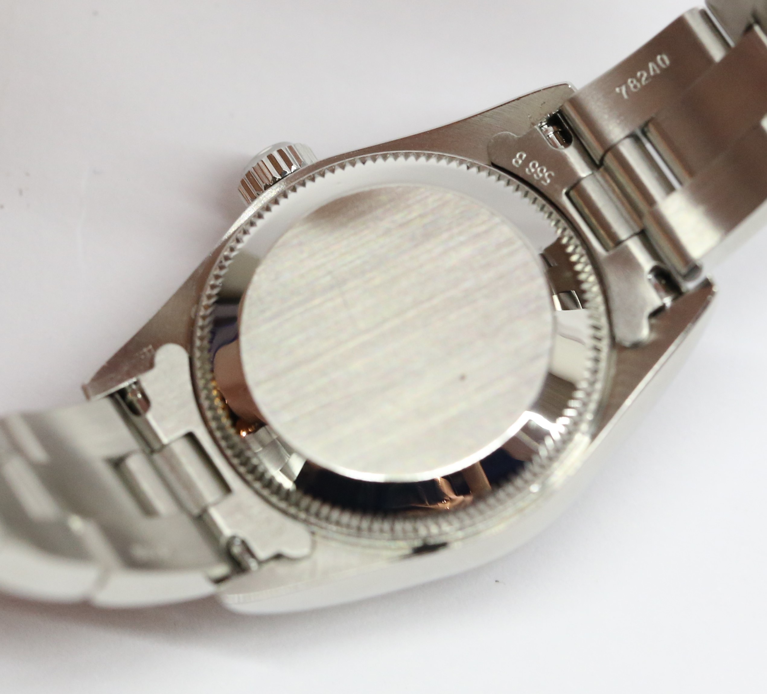 Rolex Oyster Perpetual Blue Dial Stainless Steel on Oyster Bracelet, 24mm, ref 76094, circa 1999 - Image 4