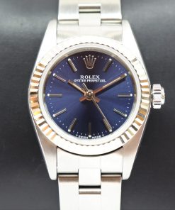 Rolex Oyster Perpetual Blue Dial Stainless Steel on Oyster Bracelet, 24mm, ref 76094, circa 1999