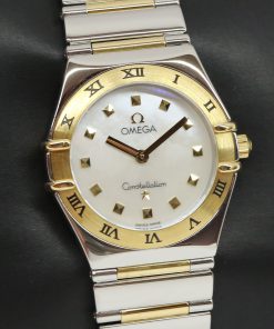 Omega Constellation 18ct Yellow Gold & Stainless Steel, White Mother of Pearl Dial on Omega bracelet, ref: 13727000, Circa: 2002, Complete with Box & Papers