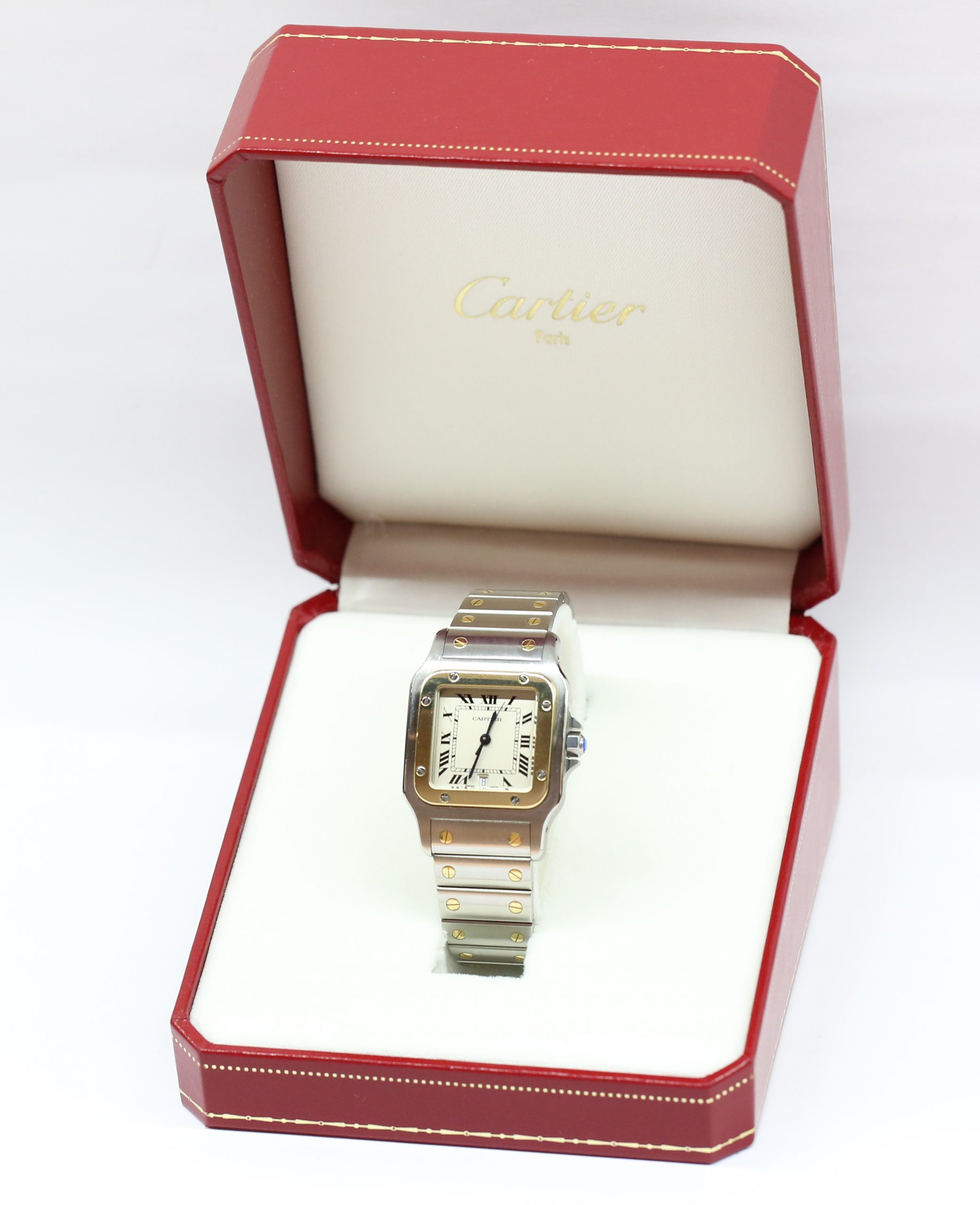 Cartier Santos Galbee 18ct Yellow Gold & Stainless Steel on Bracelet, reference 187901, Circa: 1999, With Box - Image 8