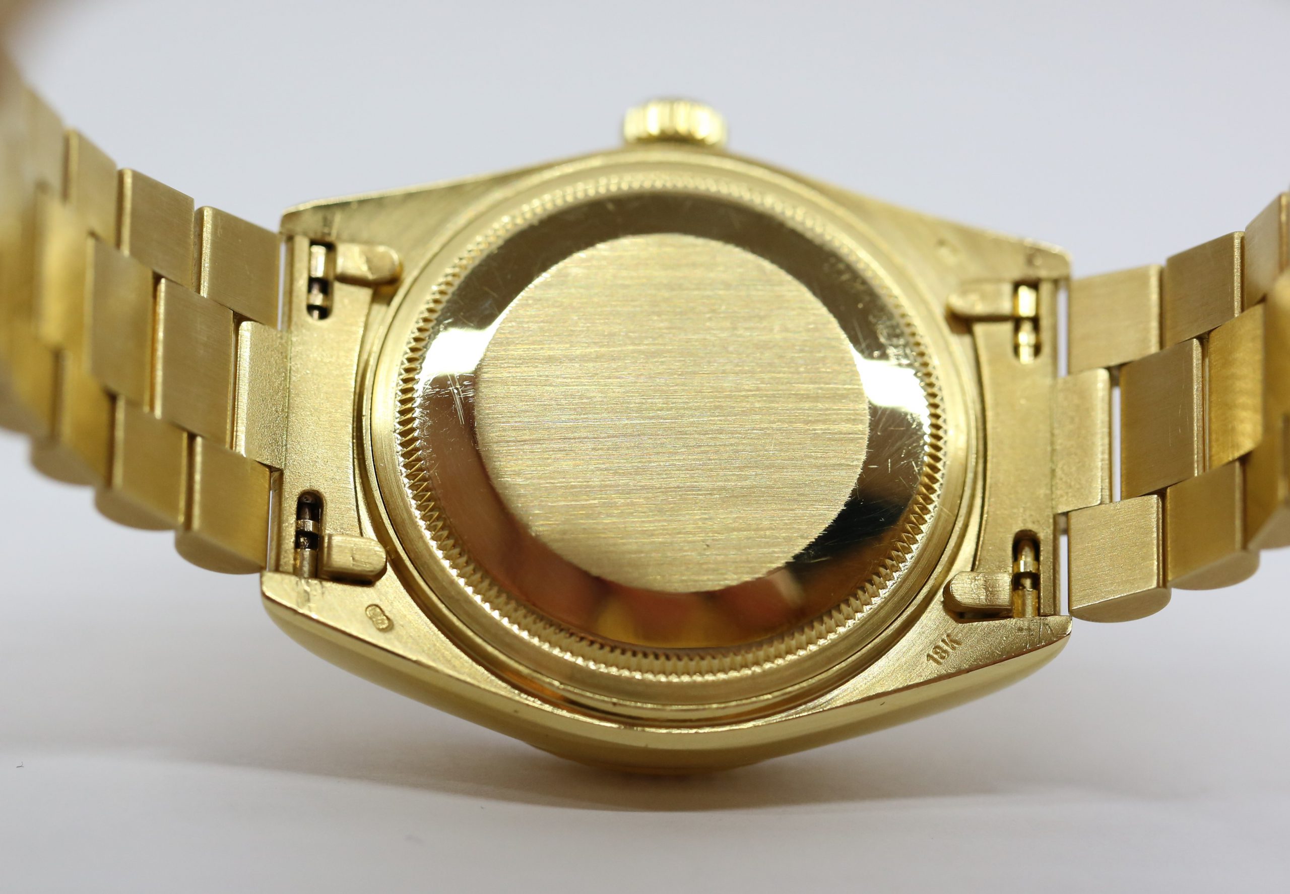 Rolex Oyster Perpetual Day Date in 18ct Yellow Gold on 18ct Yellow Gold Rolex President Bracelet, reference: 18038, Champagne Diamond Dial, Circa: 1981 - Image 5