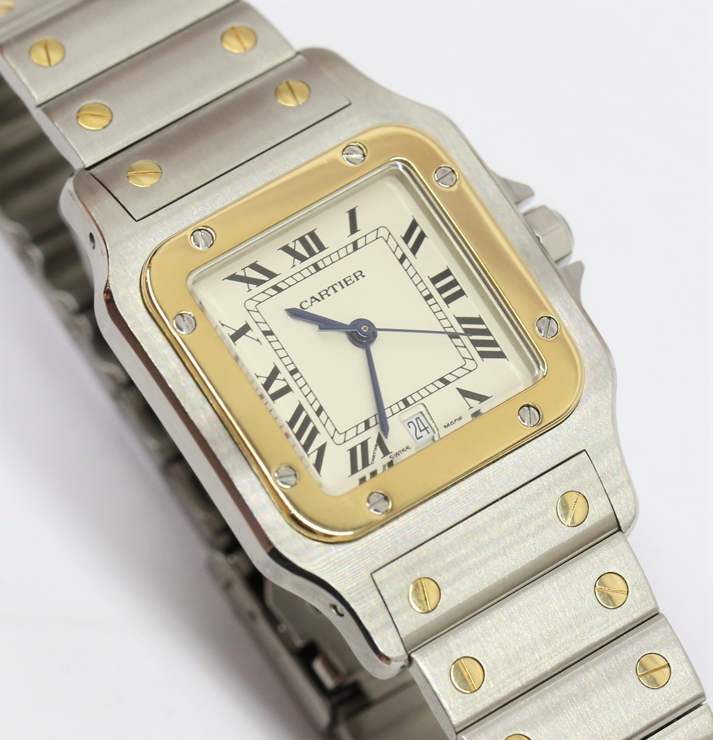 Cartier Santos Galbee 18ct Yellow Gold & Stainless Steel on Bracelet, reference 187901, Circa: 1999, With Box