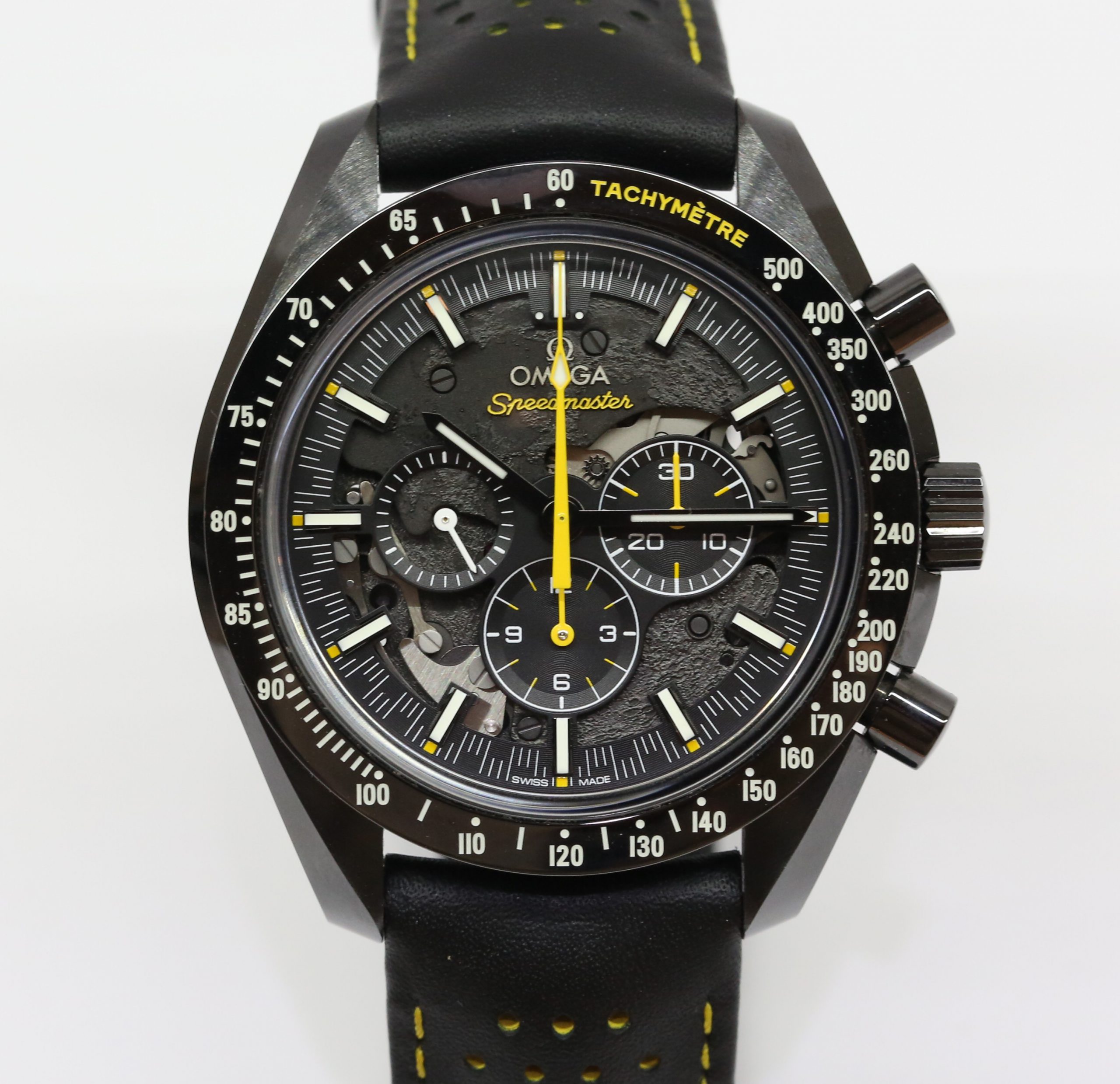 Omega Speedmaster Apollo 8 Darkside, Ceramic Case on strap, Ref 31192443001001, Circa: 2020, Complete with Box, Papers & Bal of Omega Factory Warranty