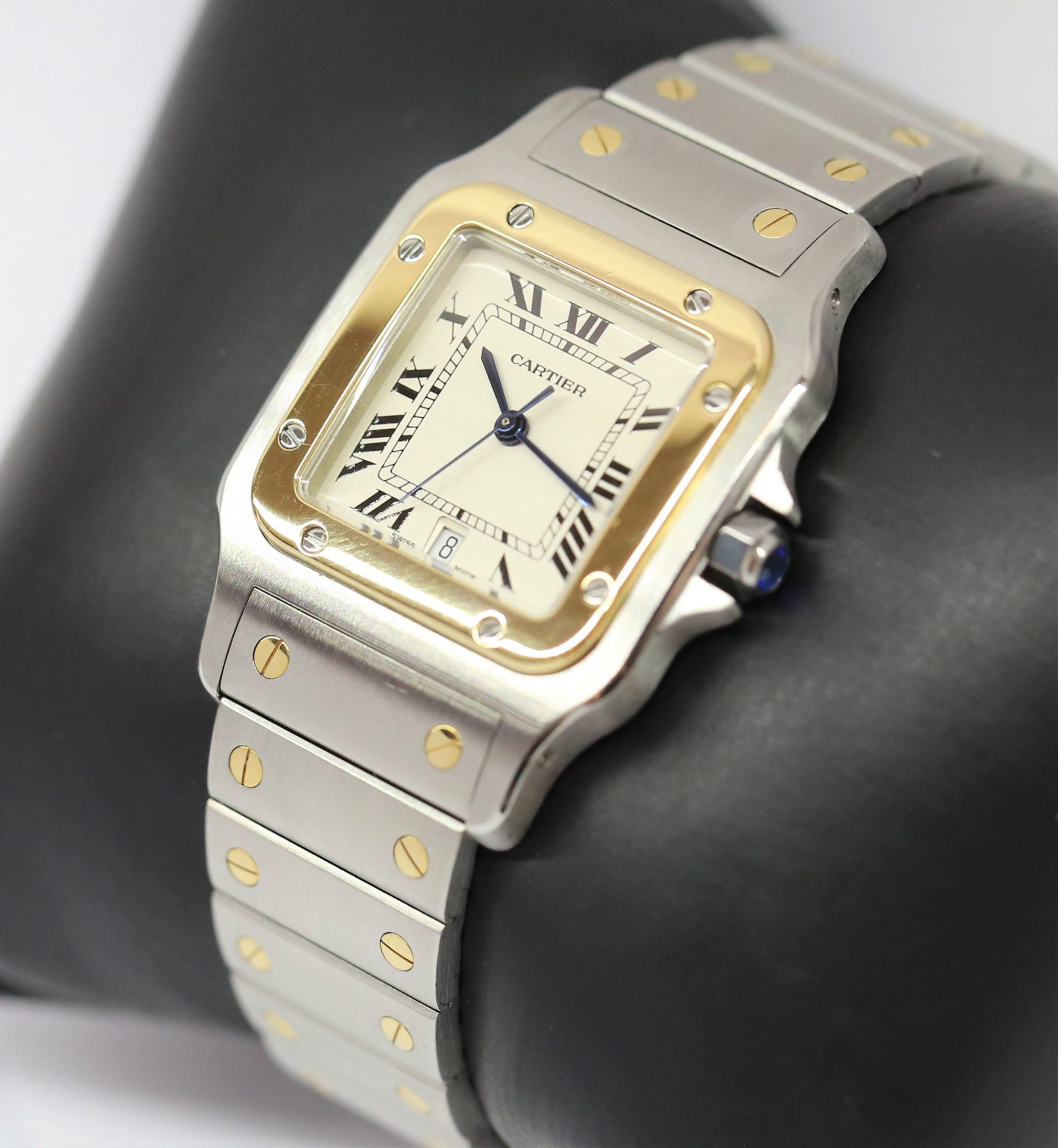 Cartier Santos Galbee 18ct Yellow Gold & Stainless Steel on Bracelet, reference 187901, Circa: 1999, With Box - Image 4