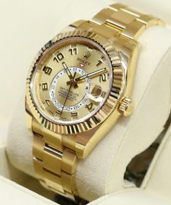 Alternative view of Rolex Skydweller in 18ct Yellow Gold on 18ct Yellow Gold Rolex Oyster Bracelet, Champagne Arab Dial, Ref: 326938, Complete with Box, Papers & Balance of Rolex Factory Warranty, Circa 2018