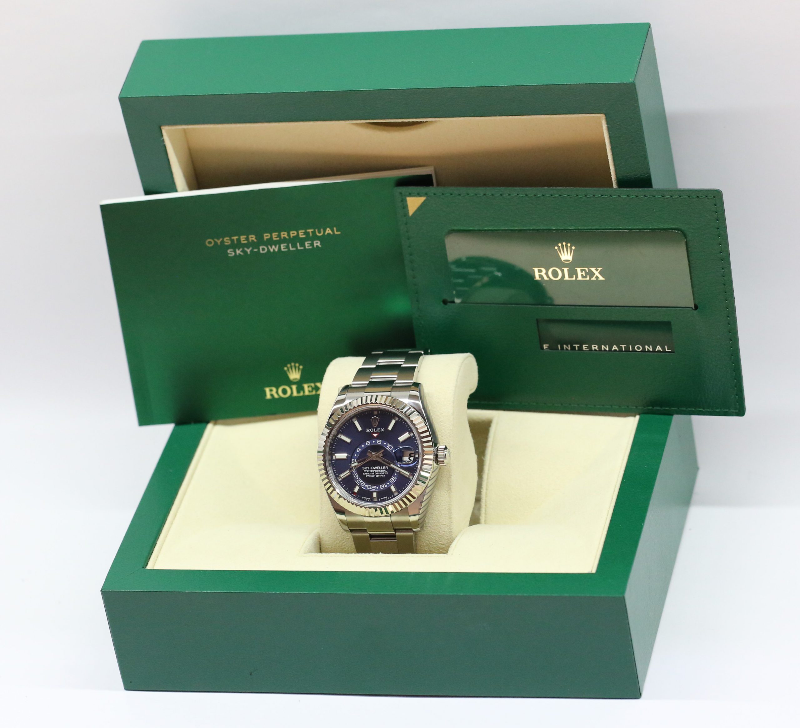 Rolex Sky-Dweller Stainless Steel & 18ct White Gold Bezel, Blue Index Dial, on Oystersteel Bracelet, Ref: 326934, circa: 2020, Complete with Box & Papers - Image 6