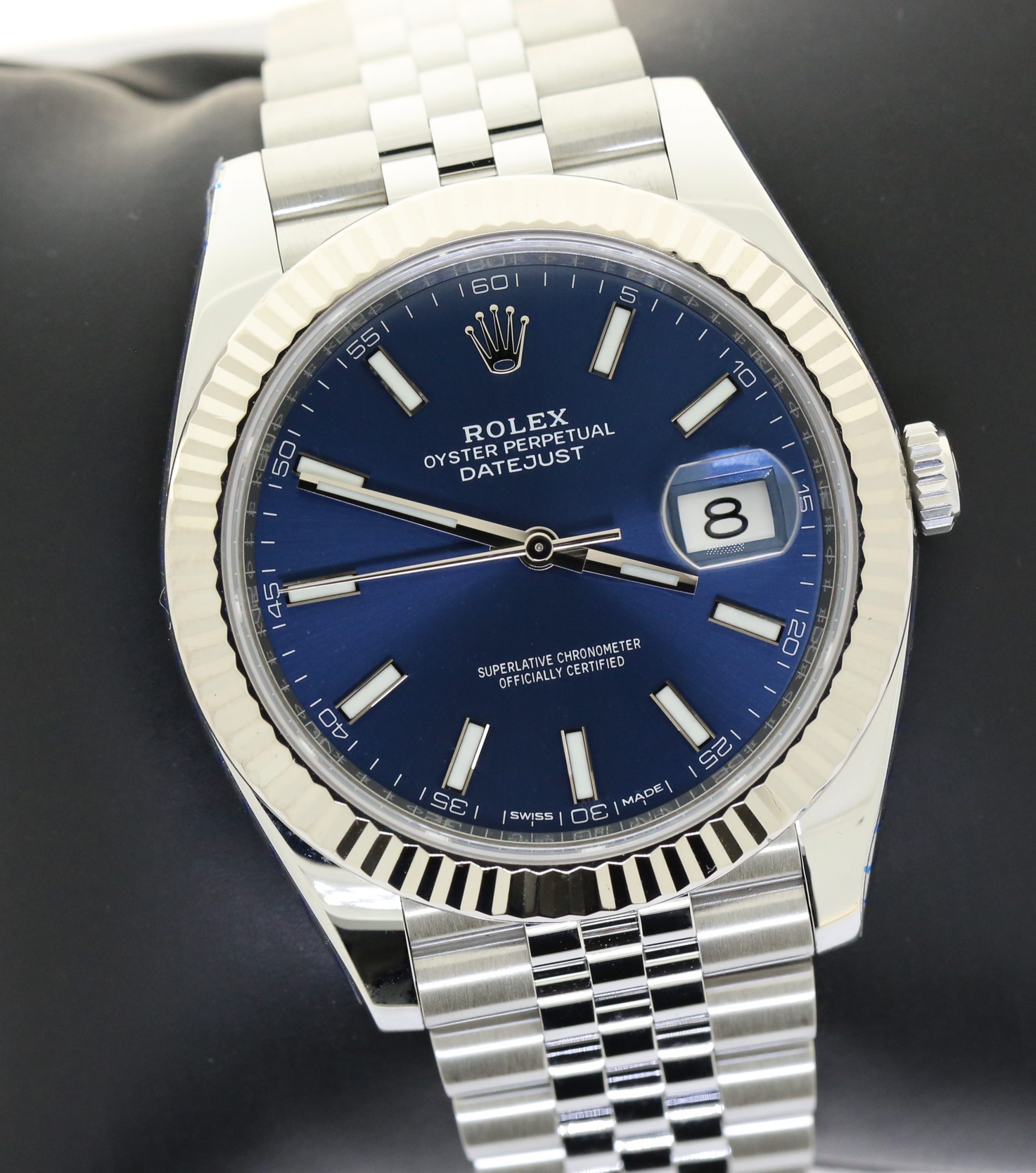 Rolex Datejust 41 Stainless Steel with 18ct White Gold Fluted Bezel, Ref: 126334, Ca: 2018, Complete with Box & Papers