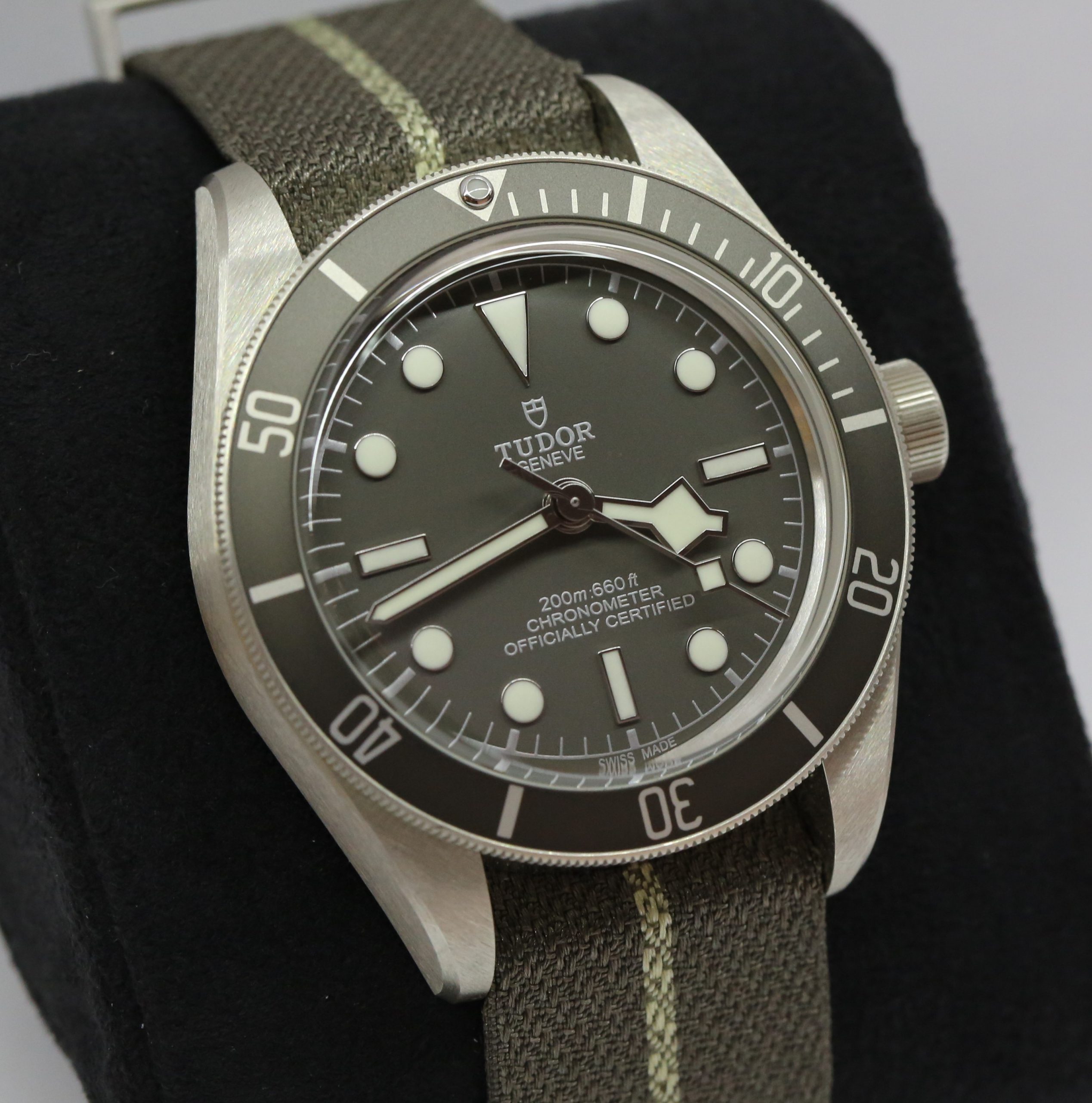 Tudor Black Bay Fifty Eight 925 Silver on Tudor Nato Strap, Taupe Index Dial, Ref: M79010SG, Circa: 2021, Complete with Box & Papers, Balance of Tudor 5 Year Factory Warranty