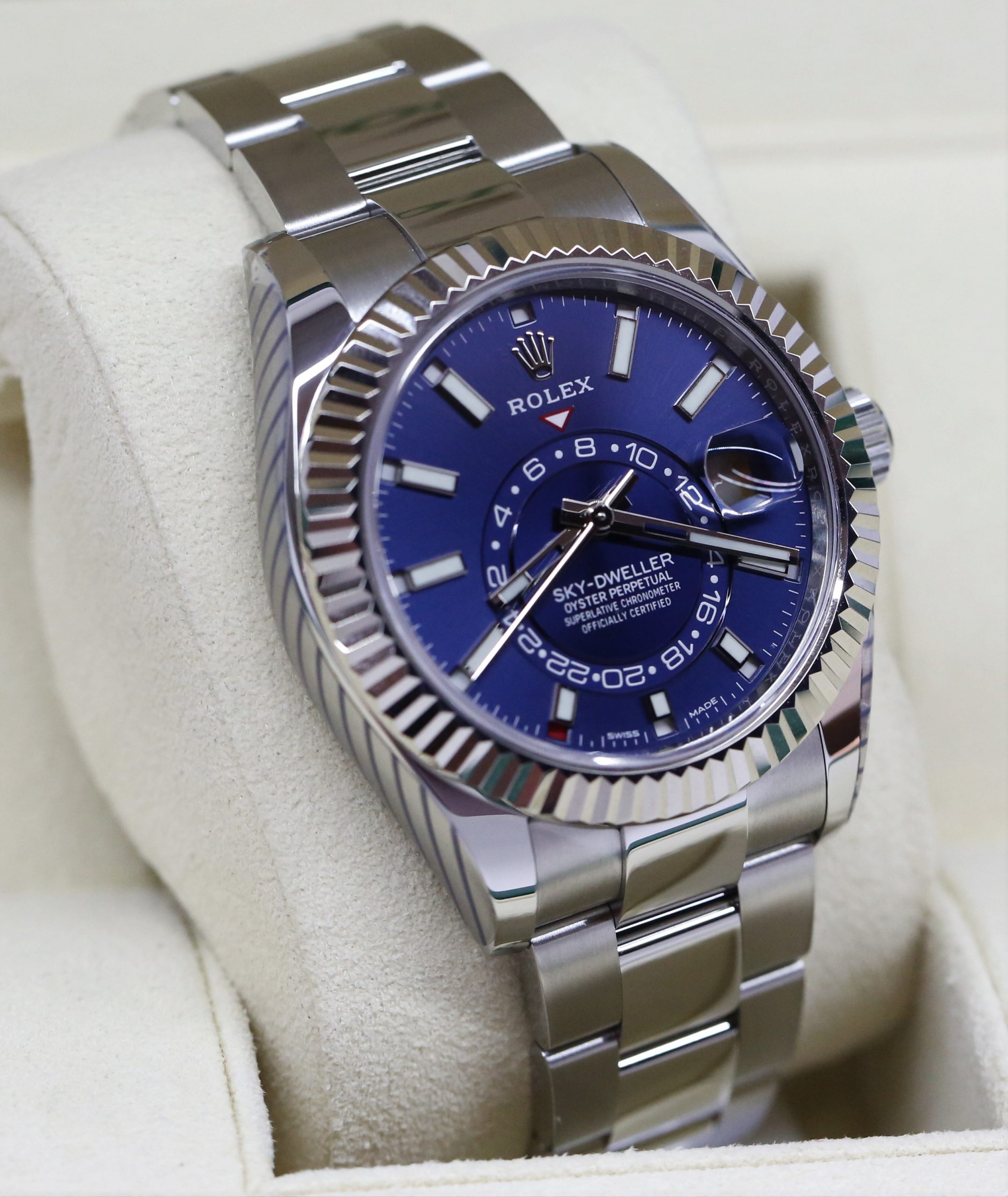Rolex Sky-Dweller Stainless Steel & 18ct White Gold Bezel, Blue Index Dial, on Oystersteel Bracelet, Ref: 326934, circa: 2020, Complete with Box & Papers - Image 3