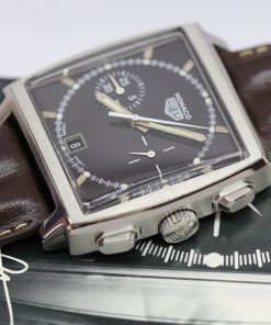 Alternative view of Tag Heuer Steve McQueen Edition Monaco in Stainless Steel on strap, Ref: CS2110, Ca: 2000, Complete with Box & Papers