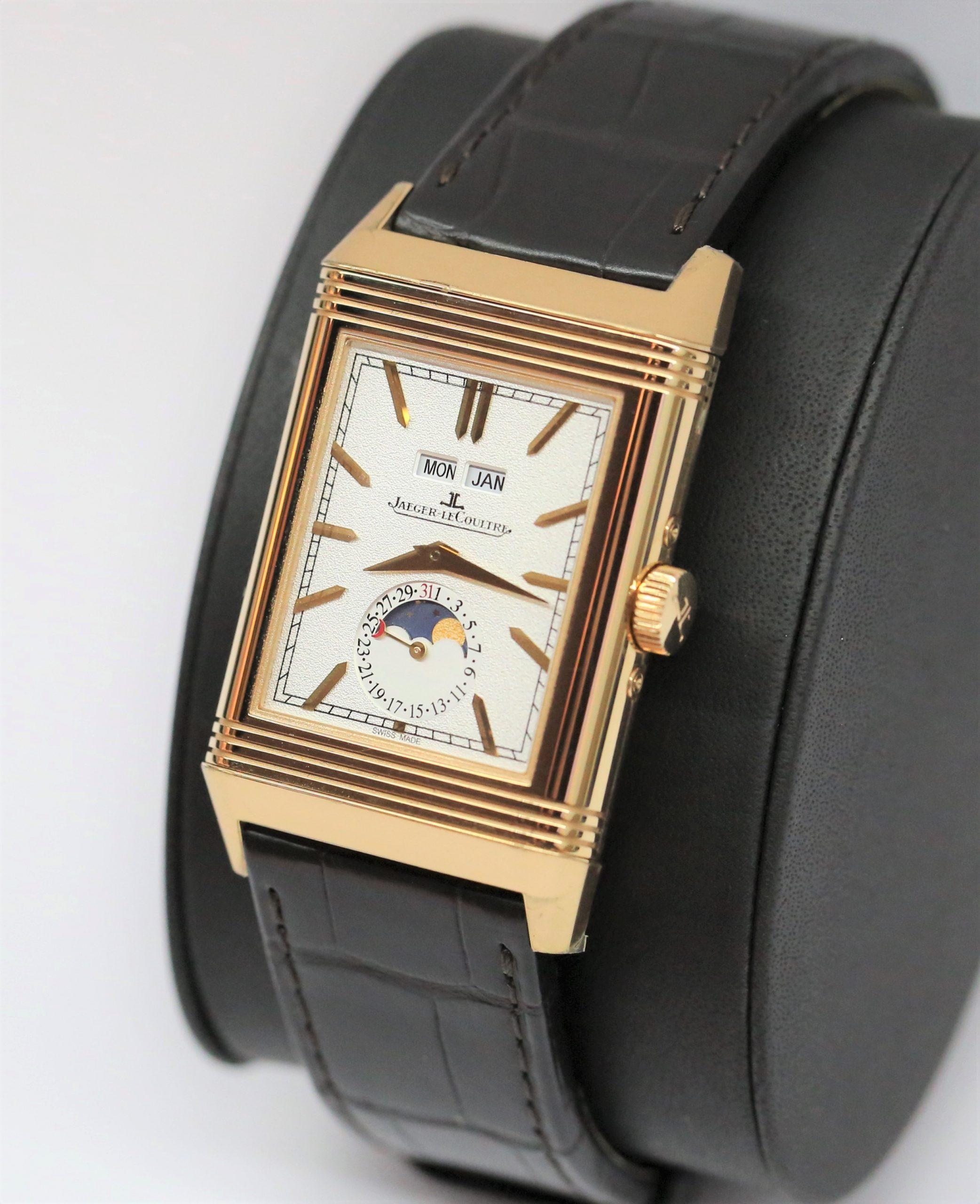 Jaeger-LeCoultre Reverso Tribute Calendar DuoFace in 18ct Pink Gold on JLC Alligator strap with 18ct Pink Gold Jaeger deployant clasp, Ref: Q3912420, Ca: 2020, Complete with Box, Papers & Balance of JLC 8 Year Factory Warranty - Image 4