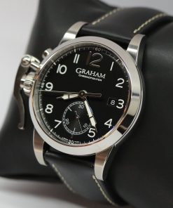Alternative view of Graham Chronofighter Open Heart Caseback, 42mm stainless steel case on leather strap, Ref: AN-2CXAS, Circa: 2012, Complete with Box & Papers