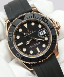 Rolex Yacht-Master 40, 18ct Everose Gold, Black index dial with black Ceramic Bezel on Oysterflex Strap with an Everose gold deployant, Ref: 116655, Ca: 2018, Complete with Box & Papers