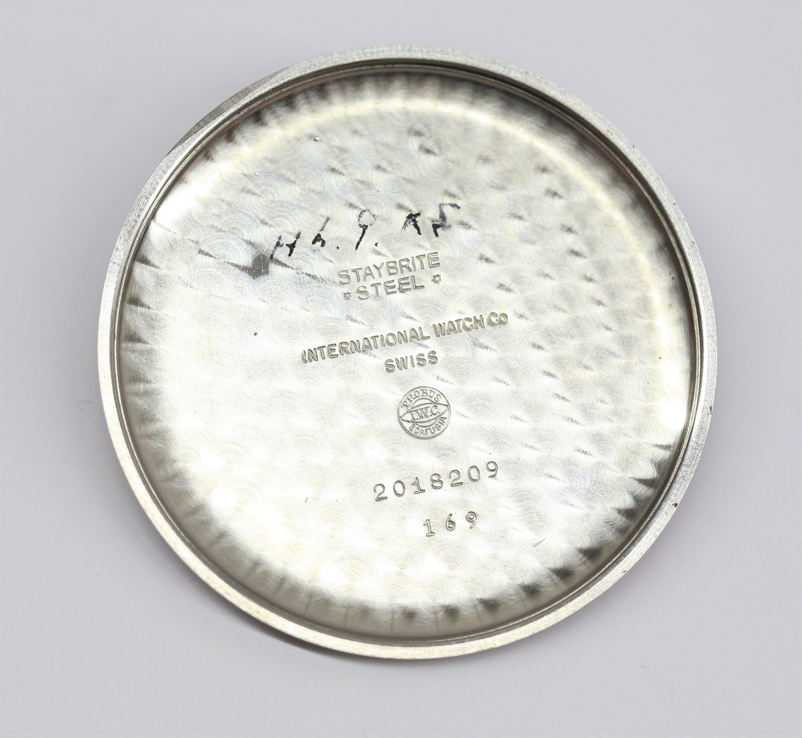 A Classic modern IWC Pocket Watch in stainless steel with a Silver Index Dial and sub-dial at 6 o'çlock, Ref: 169 Ca.1971 - Image 4