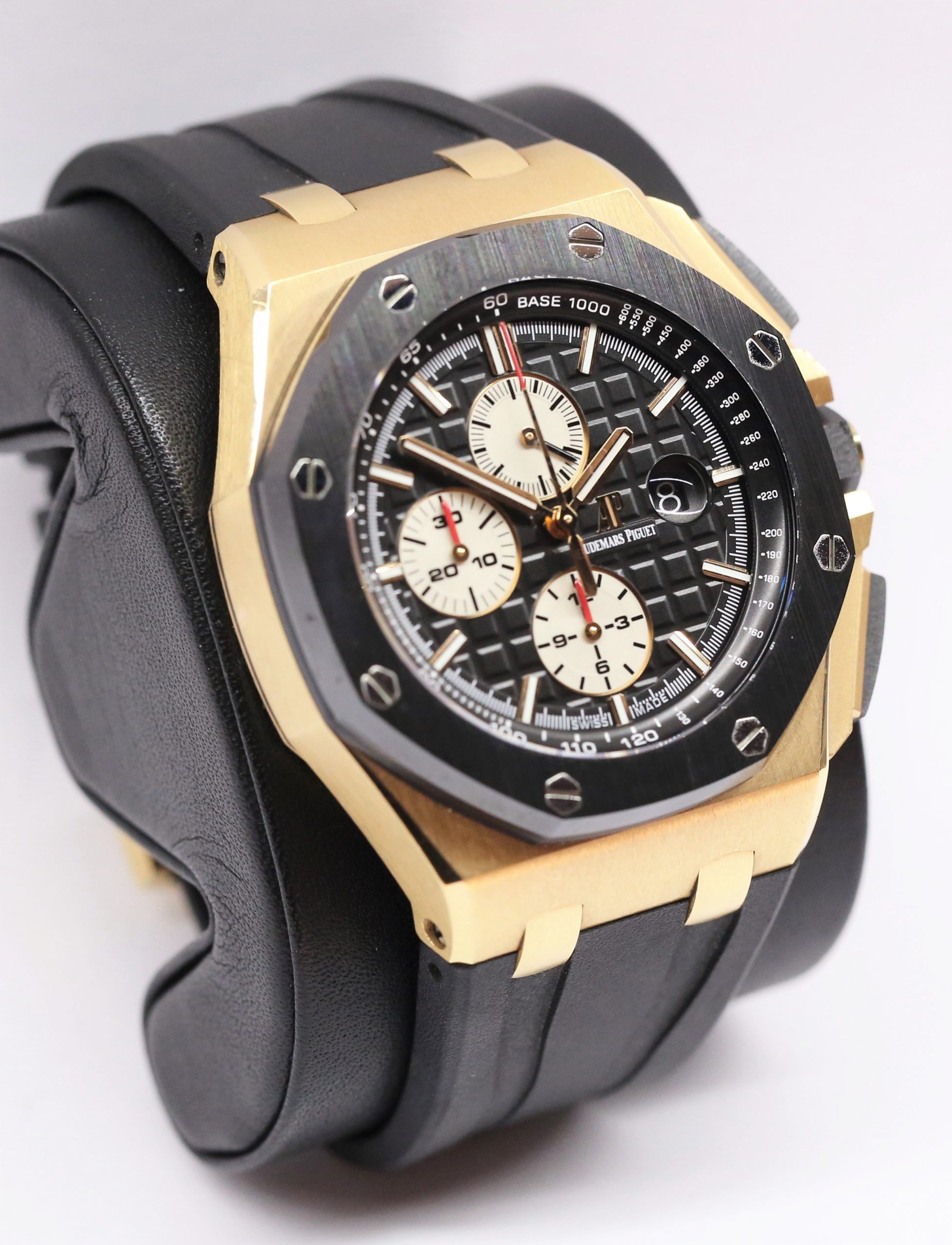 Audemars Piguet Royal Oak Offshore in 18ct Rose Gold with Ceramic Bezel, Black Index Dial, on Audemars Piguet Rubber Strap with 18ct Rose Gold Tang Buckle, Ref: 26401RO, Circa: 2016, Complete with Box & Papers - Image 3