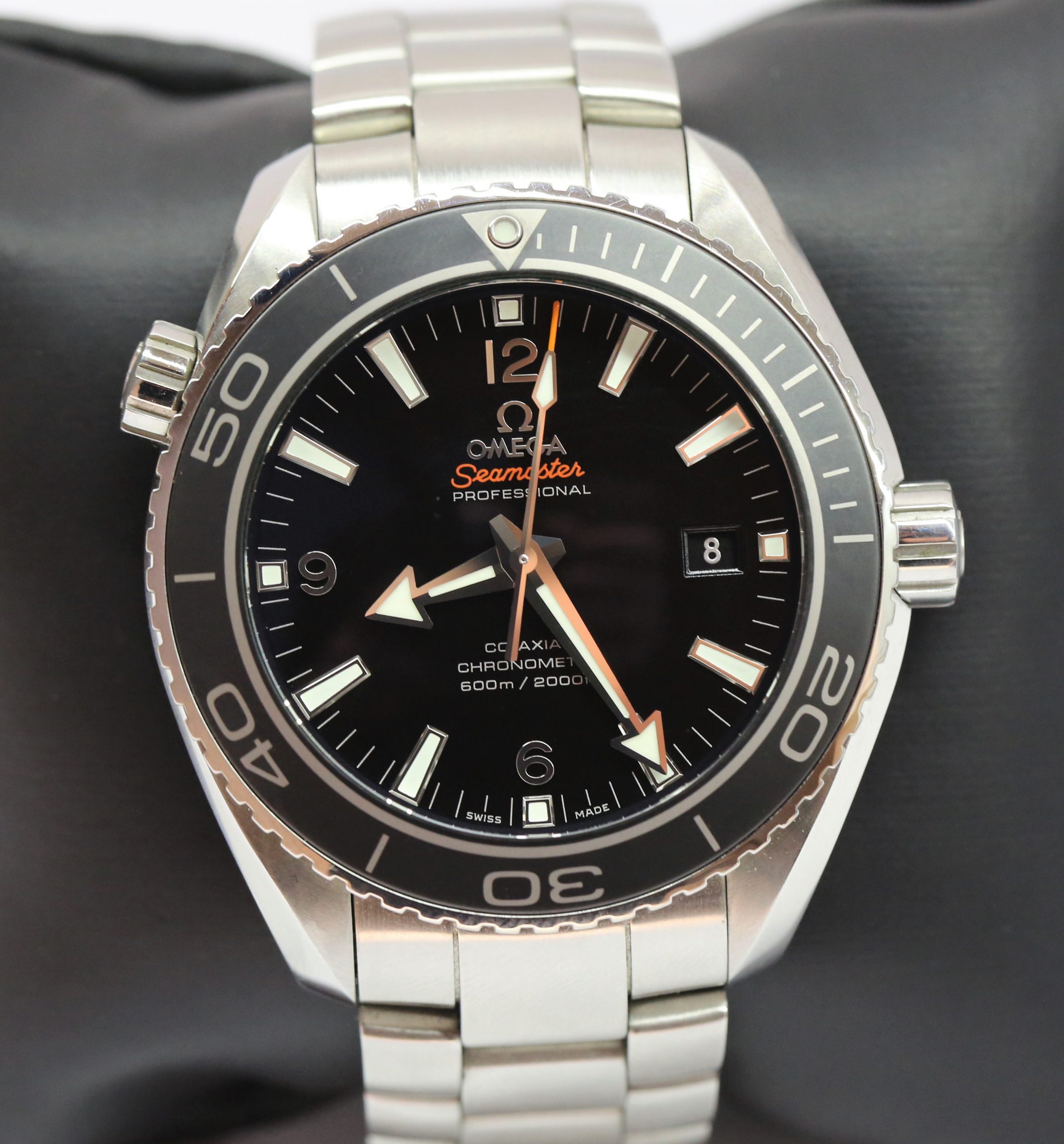 Omega Seamaster Professional Seamaster Planet Ocean 600m, Black Index Dial, 45.5mm Stainless Steel Case on Omega Steel Bracelet, Ref: O23230462101001, Circa: 2016, Complete with Box & Papers