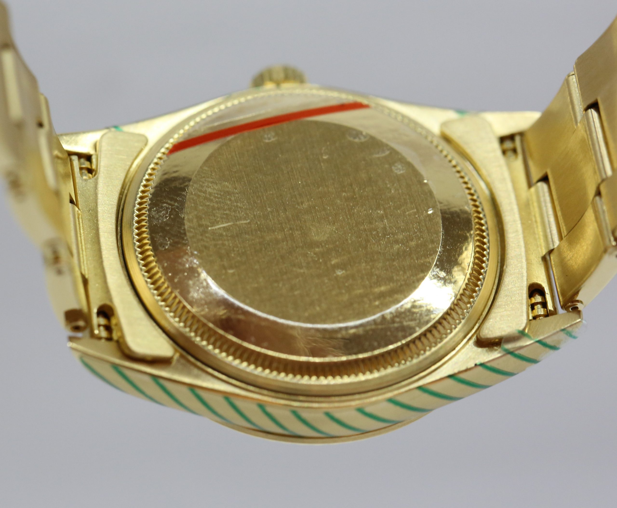 Rolex Oyster Perpetual 34mm in 18ct Yellow Gold, Champagne index dial on Rolex 18ct yellow gold rivited bracelet, Ref: 14328, Circa: 1984, Just Returned From Rolex Service, Balance of Rolex Service Warranty - Image 5