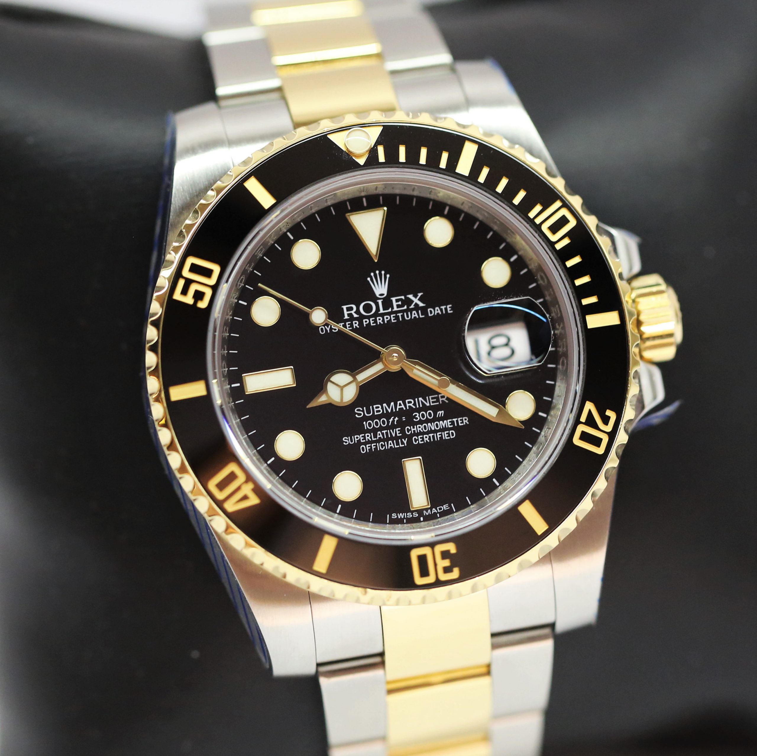 Rolex Submariner Date 18ct Yellow Gold & Stainless Steel on Matching Rolex Oyster Bracelet, Black Index Dial, Ref: 116613LN, Circa: 2012, Just back from a Rolex Service, Complete with Box & Papers