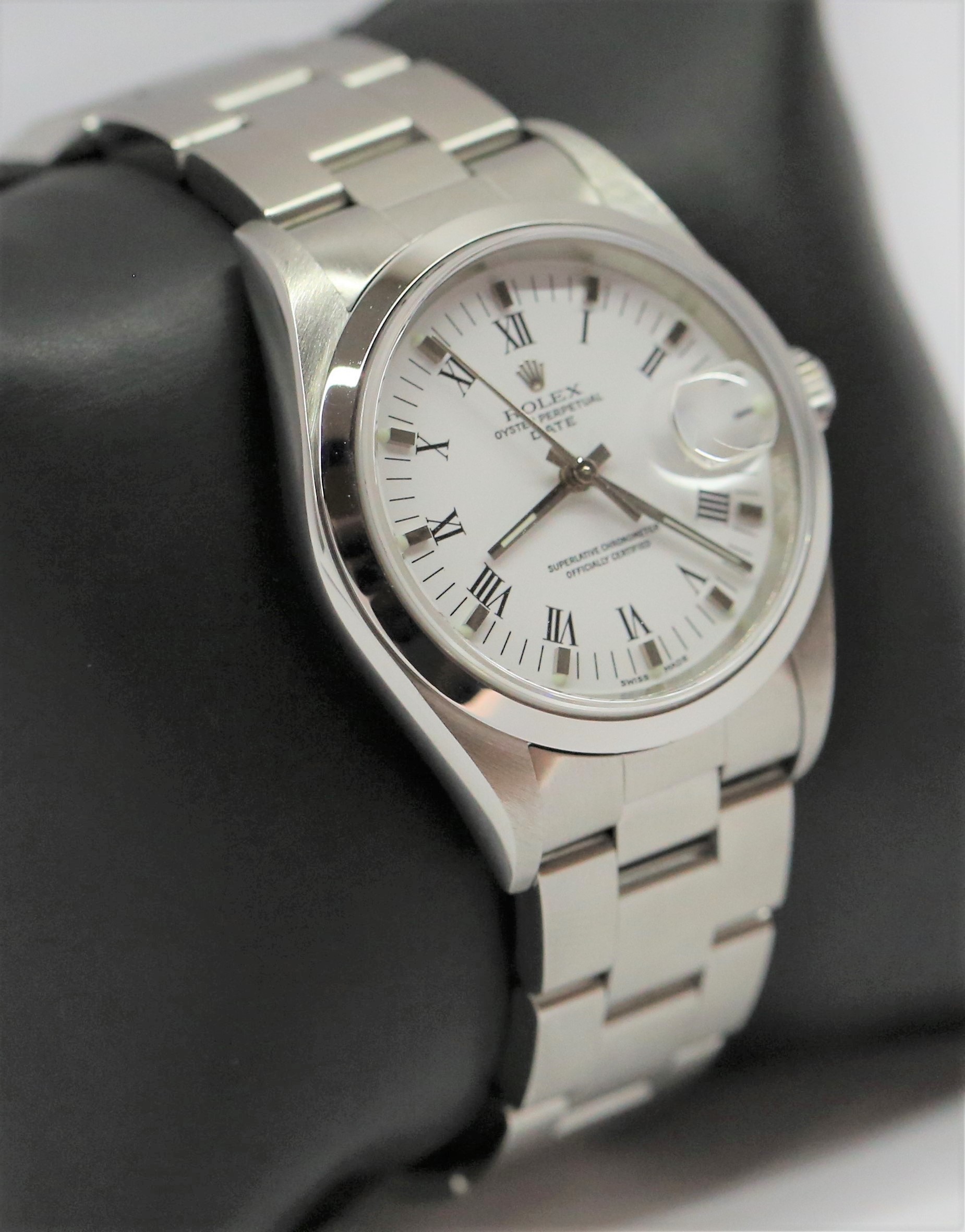 Rolex Oyster Perpetual Date in Stainless Steel on Rolex Stainless Steel Oyster Bracelet, White Roman Dial, Ref: 15200, Circa 2002, Complete with Box & Papers - Image 4
