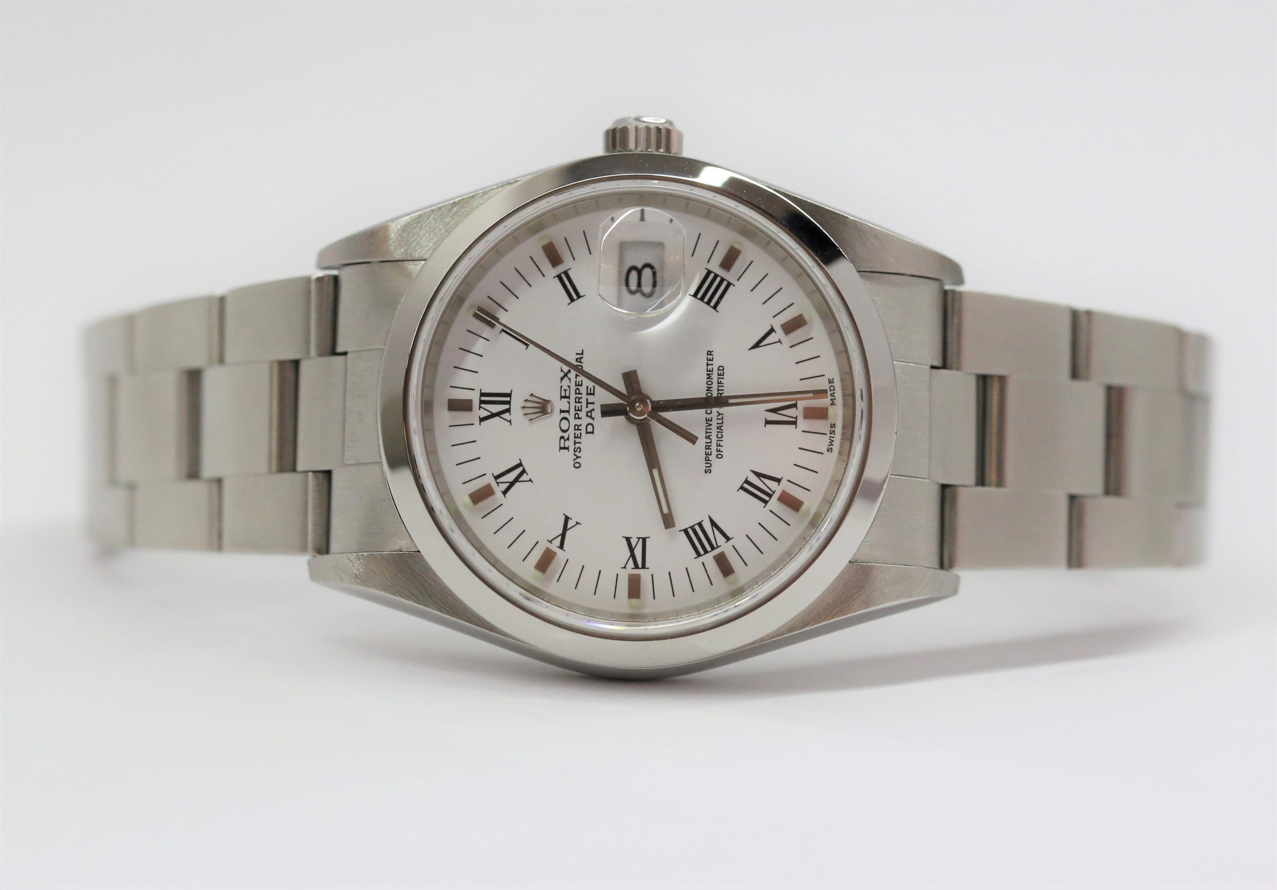 Rolex Oyster Perpetual Date in Stainless Steel on Rolex Stainless Steel Oyster Bracelet, White Roman Dial, Ref: 15200, Circa 2002, Complete with Box & Papers - Image 3
