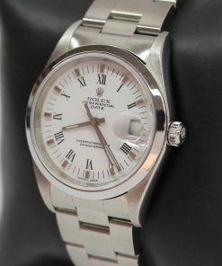 Alternative view of Rolex Oyster Perpetual Date in Stainless Steel on Rolex Stainless Steel Oyster Bracelet, White Roman Dial, Ref: 15200, Circa 2002, Complete with Box & Papers