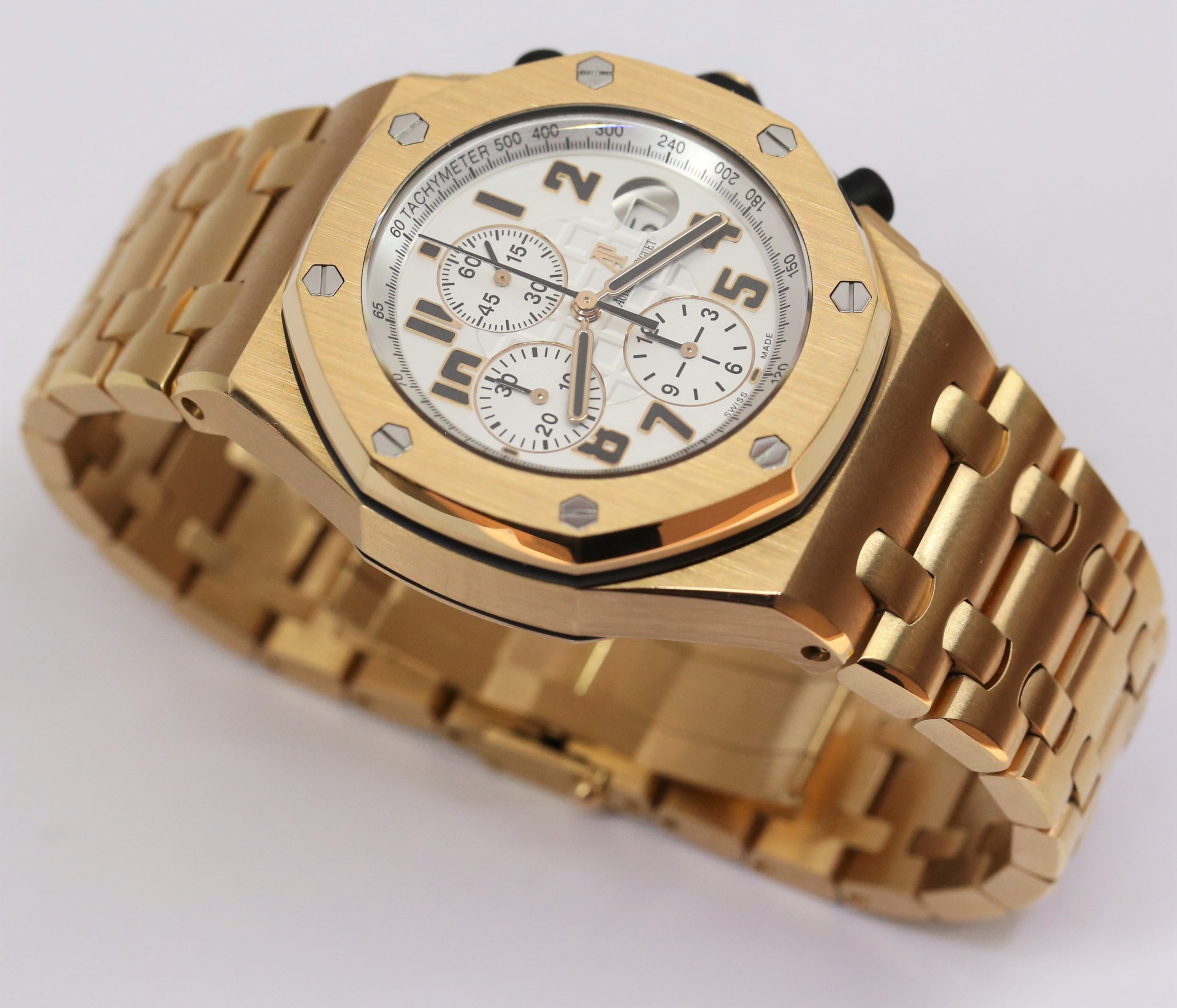 Audemars Piguet Royal Oak Offshore Massive Rose Gold Chronograph on Bracelet "The Brick" Ca: 2013 Complete with Box and Papers. - Image 4
