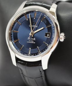 Alternative view of Omega De Ville Hour Vision Co-Axial Movement, Stainless Steel & Sapphire Case, Blue Index Dial on Omega Strap with Deployant Clasp, Circa: 2014, Complete with Box & Papers