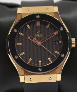 Hublot Classic Fusion 18ct 0.750 rose gold 45mm case, ceramic bezel, Ref 511.PM.1680.RX full set box and papers.