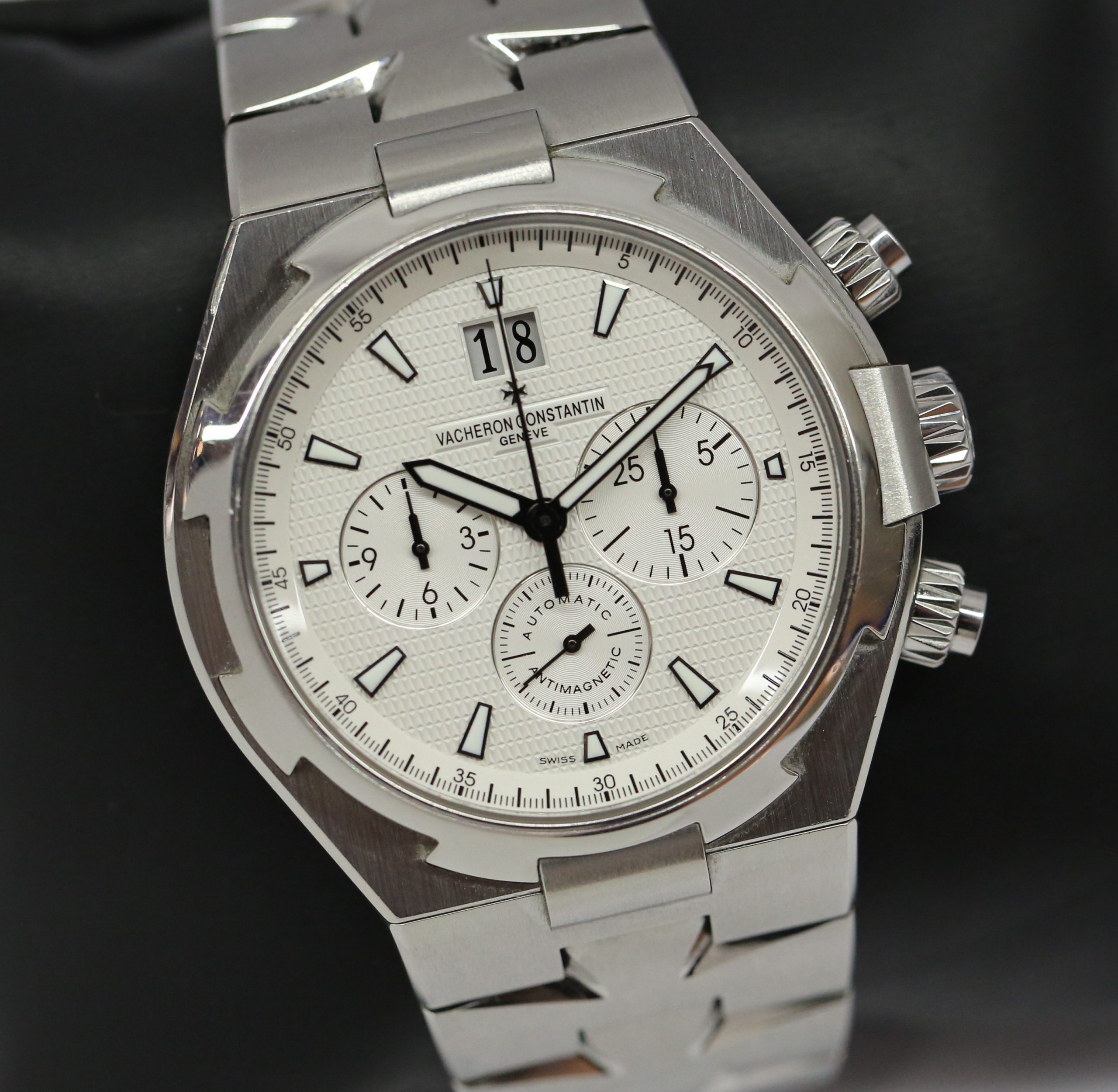 Vacheron Constantin Overseas Chronograph, 42mm Stainless Steel Case on Stainless Steel Vacheron Constantin Bracelet, Reference: 49150, Circa: 2015, Complete with Box & Papers