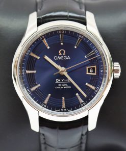 Omega De Ville Hour Vision Co-Axial Movement, Stainless Steel & Sapphire Case, Blue Index Dial on Omega Strap with Deployant Clasp, Circa: 2014, Complete with Box & Papers