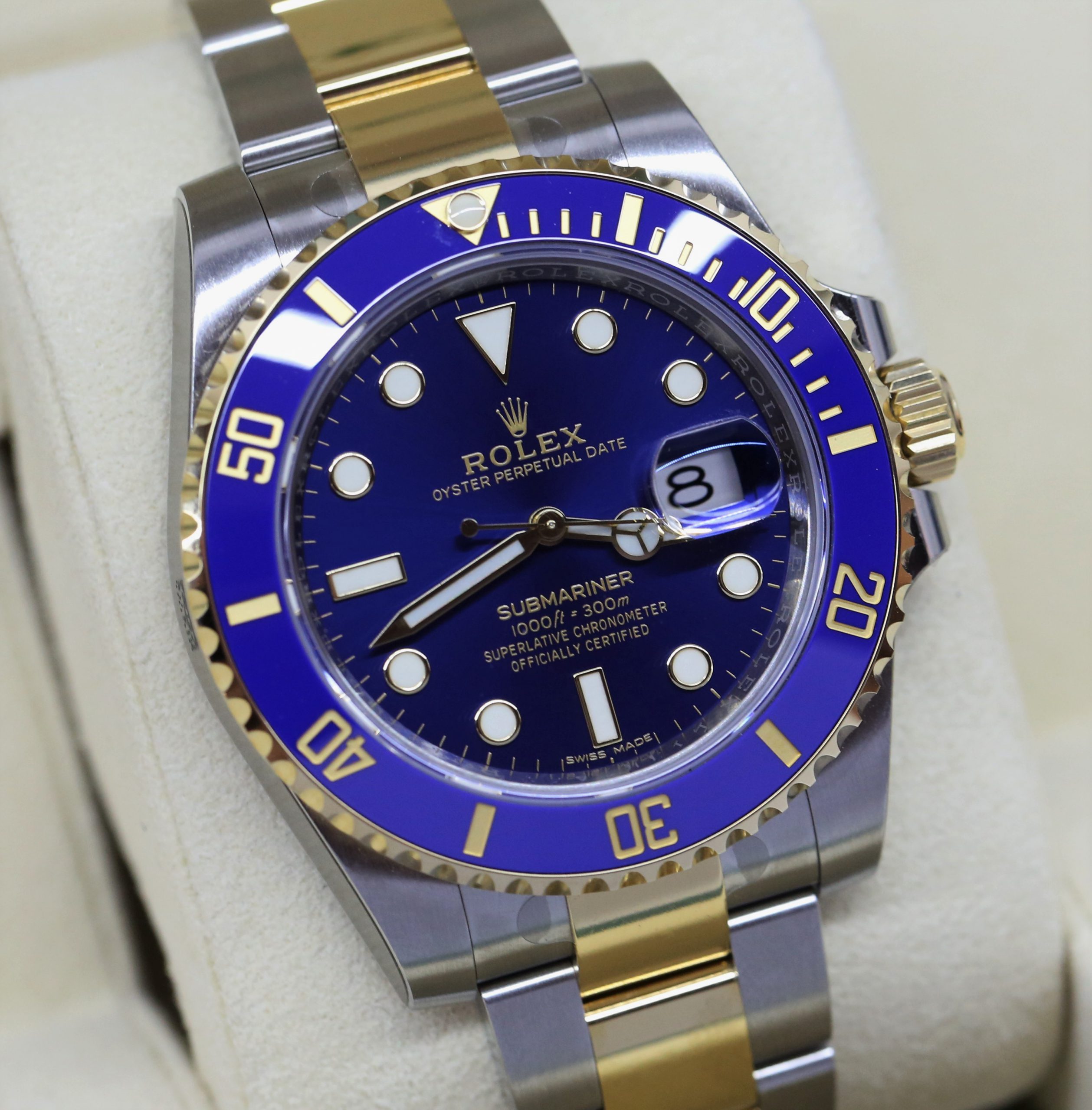 Rolex Submariner Date Blue Dial, 18ct Yellow Gold & Stainless Steel on Rolex Oyster Bracelet, Ref: 116613LB, Circa: 2018, Complete with Box & Papers. Factory stickers still intact