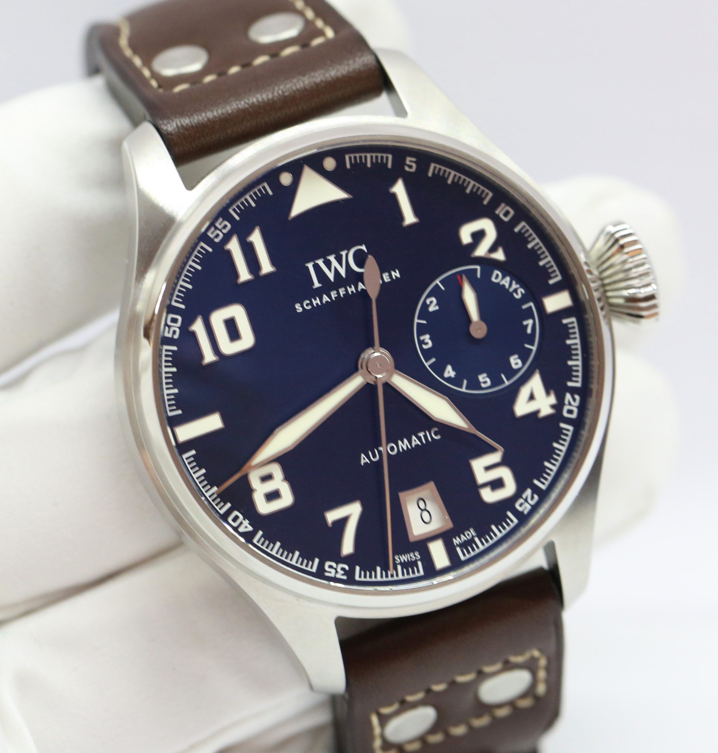 IWC Big Pilot Blue Dial Petit Prince Stainless Steel on IWC Strap with ...