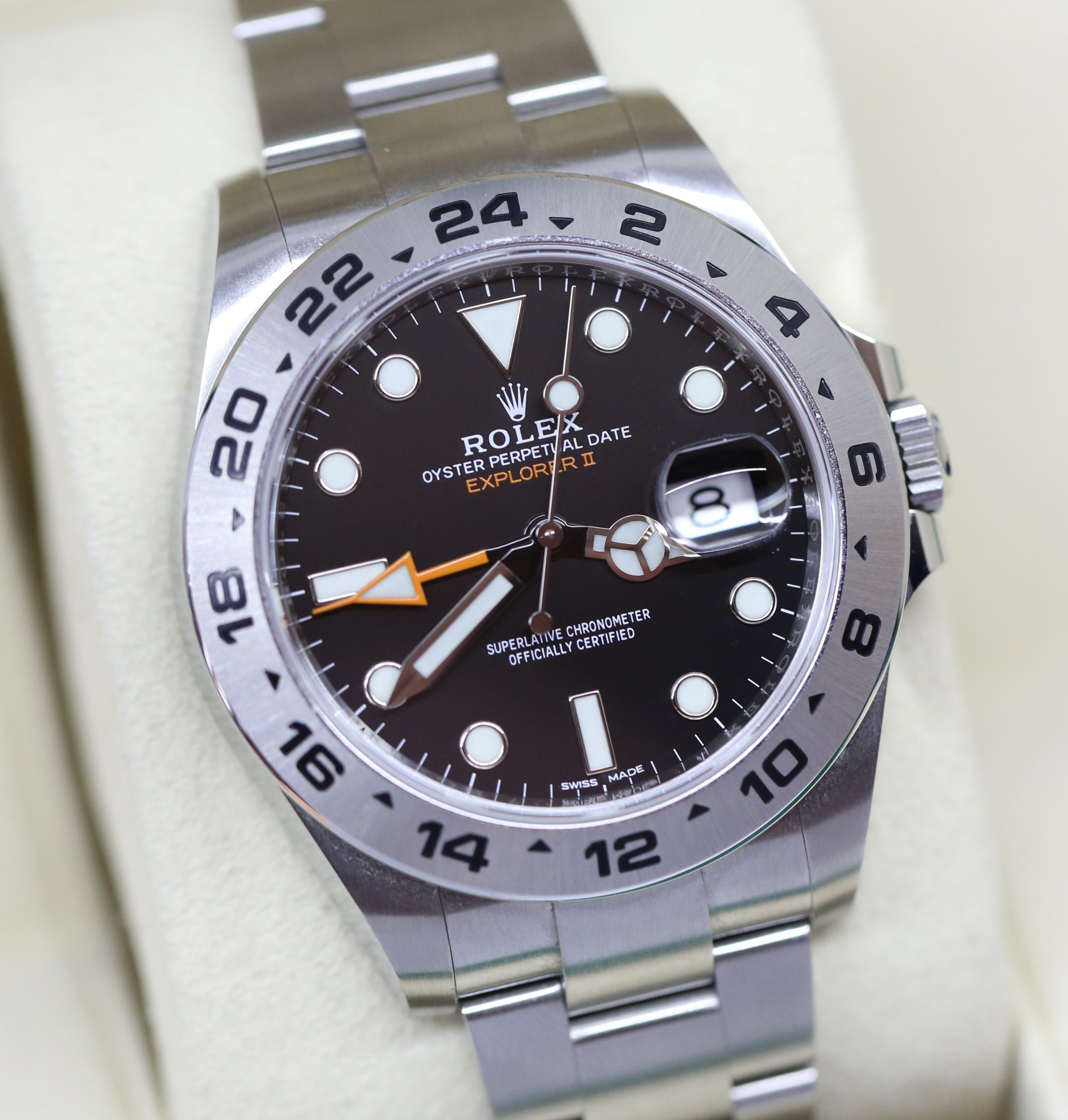 Rolex Explorer 2 GMT Stainless Steel on Rolex Oystersteel Bracelet, Ref: 216570, Circa: 2020, Complete with Box & Papers