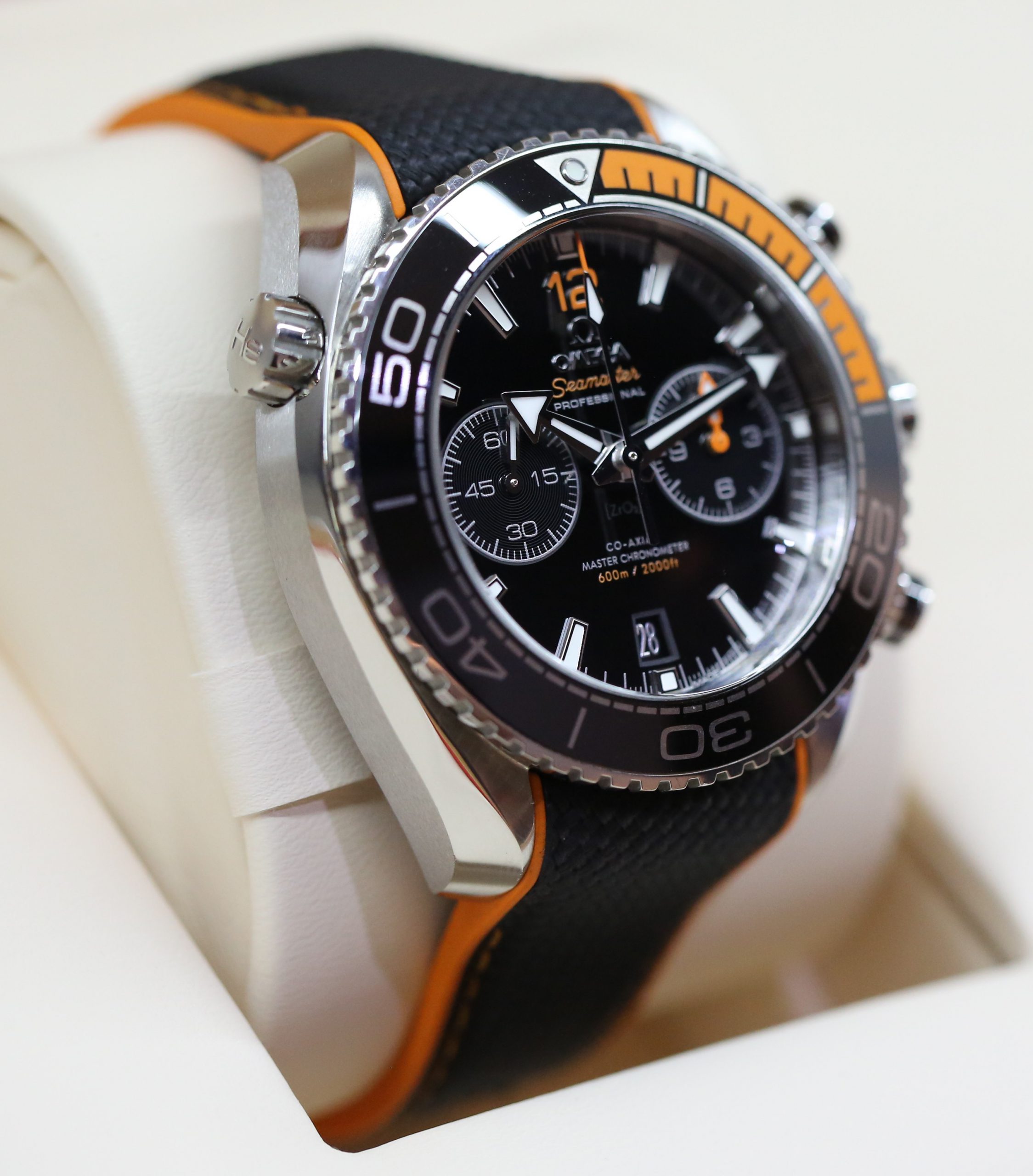 Omega Seamaster Planet Ocean Chronograph Co-Axial movement, 45.5mm Stainless Steel Case on Omega Rubber Strap, Circa: 2020, Complete with Box, Papers & Balance of Omega Factory Warranty - Image 3