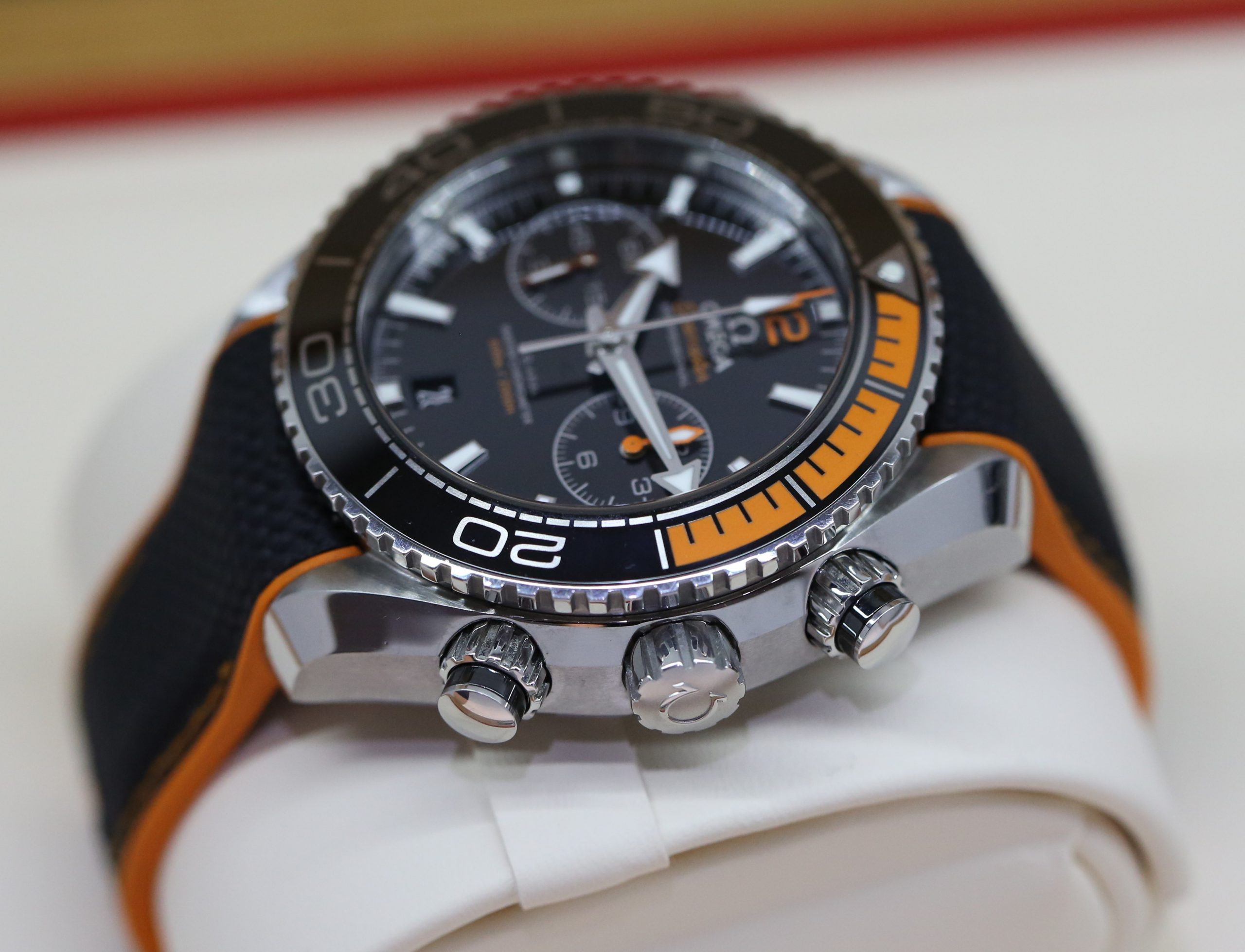 Omega Seamaster Planet Ocean Chronograph Co-Axial movement, 45.5mm Stainless Steel Case on Omega Rubber Strap, Circa: 2020, Complete with Box, Papers & Balance of Omega Factory Warranty - Image 6