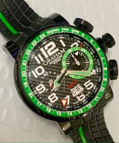 Graham Silverstone Stowe GMT chronograph Green limited edition Ref 2BLCB.B07A, 1 of 250, full set.